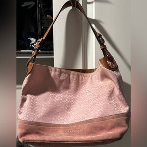 Coach Pink and Brown Shoulder Bag